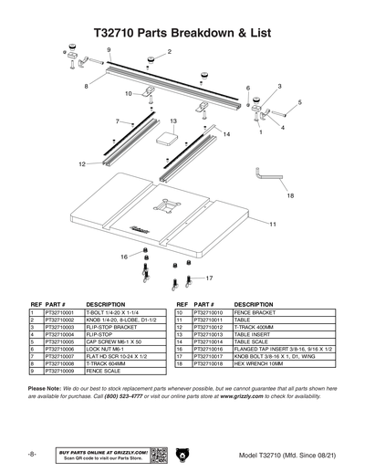 Part Diagram for T32710