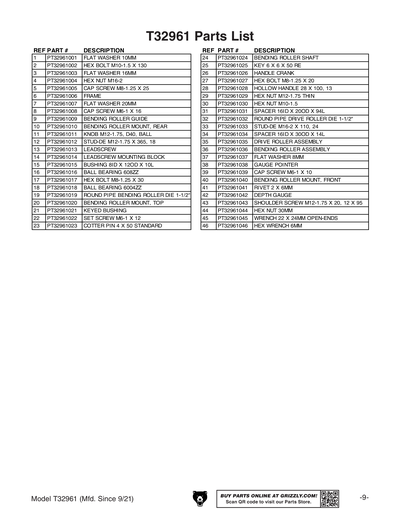 Part Diagram for T32961