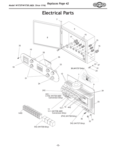 Parts for W1738 37