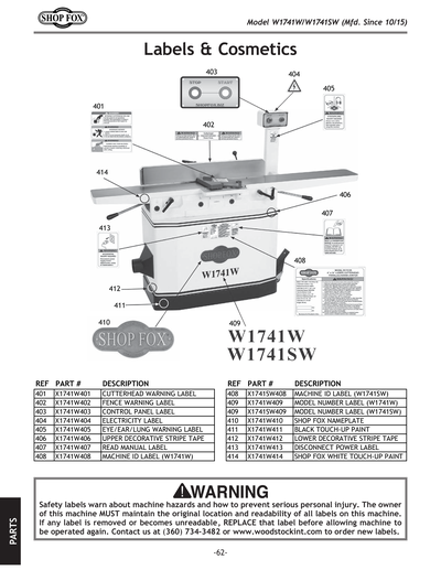 Part Diagram for W1741SW
