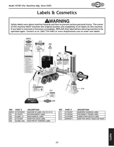Part Diagram for W1767