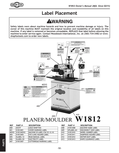 Part Diagram for W1812