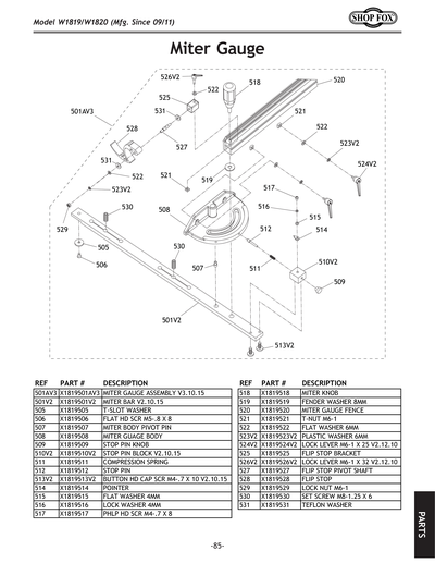 Part Diagram for W1819