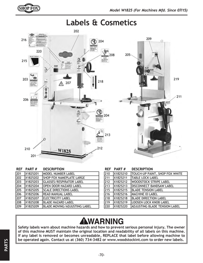 Part Diagram for W1825