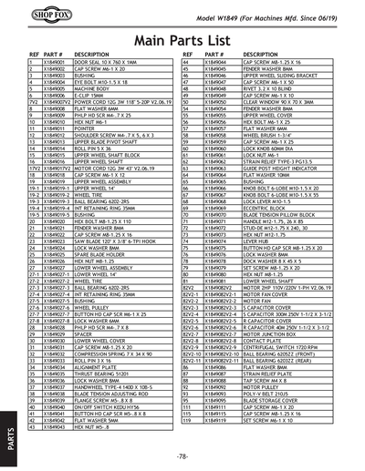 Part Diagram for W1849