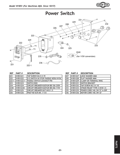 Part Diagram for W1851