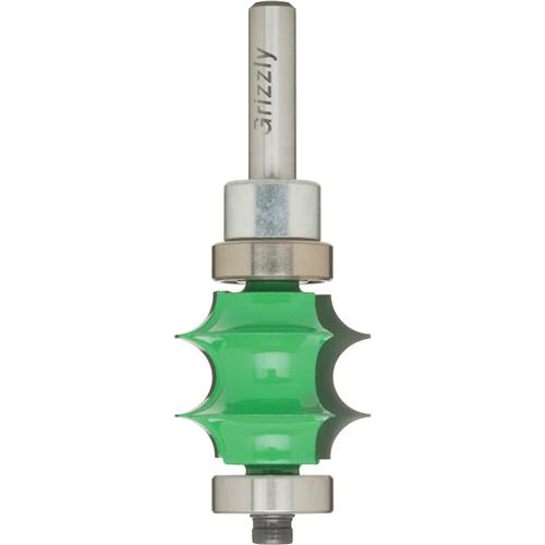 Image for Grizzly C1342 - Multiple Beading Bit w/ Two Guide Bearings, 1/4" Shank
