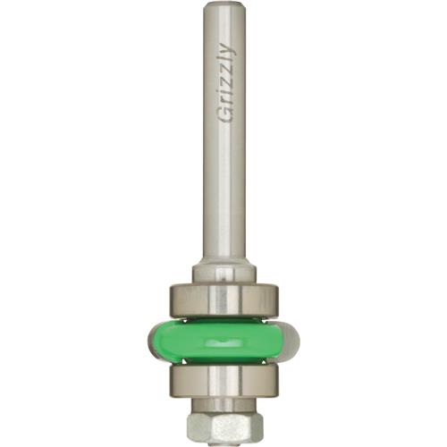 Image for Grizzly C1361 - Flute Bit w/ Upper & Lower Guide Bearing, 1/4" Shank