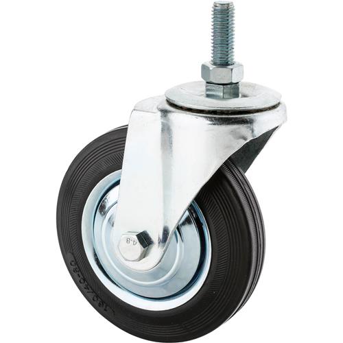 Image for Steelex D2545 - 6-1/4" Black Rubber Swivel Caster, Threaded