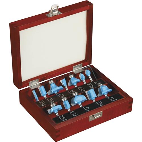 Image for Roman Carbide DC1837 - 12-Pc. Router Bit Set, 1/4" Shank
