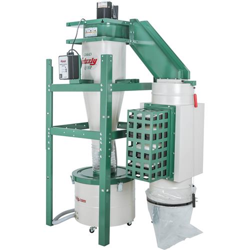Image for Grizzly G0443HEP - 1-1/2 HP Dual-Filtration HEPA Cyclone Dust Collector