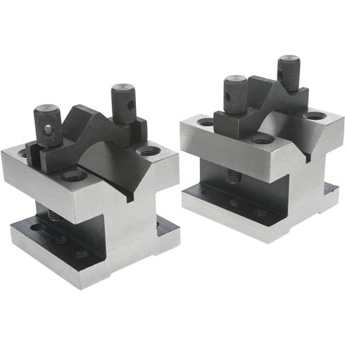 Image for Grizzly G5644 - 90 V-Blocks w/ Clamp Set - 2-3/8" x 2-3/8" x 2"