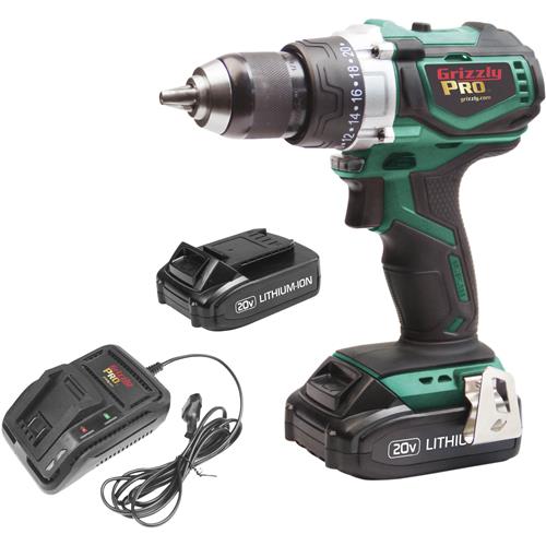 Image for Grizzly PRO T30290X2 - 20V Hammer Drill Kit with 2 Li-Ion Batteries & Charger