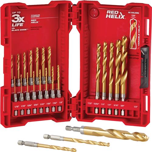 Image for Milwaukee T31017 - SHOCKWAVE RED HELIX Titanium Drill Bit Set - 23 Pc.