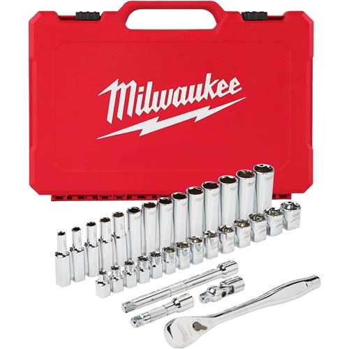 Image for Milwaukee T31028 - 3/8" Drive 32pc Ratchet & Socket Set - Metric
