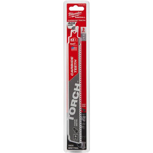 Image for Milwaukee T31064 - SAWZALL TORCH 9" 7 TPI Carbide Blade, 3 pk.