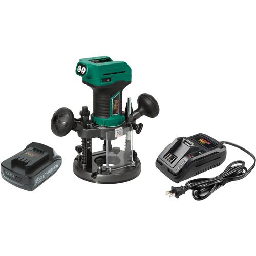 Image for Grizzly PRO T33304X1 - 20V 1/4" Plunge Router Kit with Li-Ion Battery & Charger