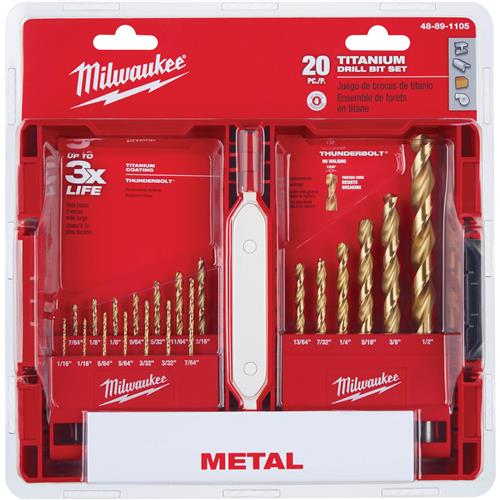 Image for Milwaukee T33420 - THUNDERBOLT Titanium Drill Bit Set - 20 pc