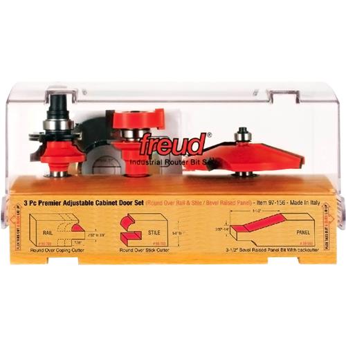Image for Freud T33478 - 3 - Piece Premier Adjustable Cabinet Bit Set