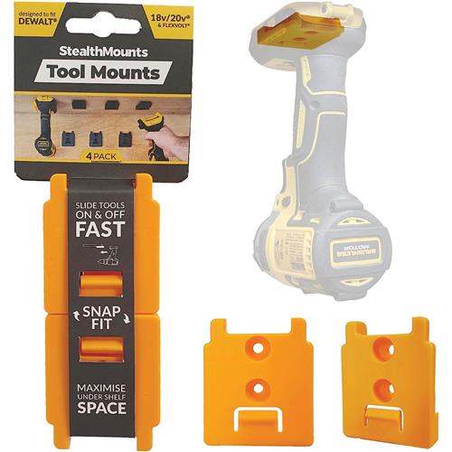 Image for StealthMounts T33660 - Tool Mount for DeWalt 20V XR - 4-Pk. (Yellow)
