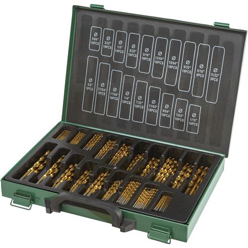 Image for Grizzly PRO T33687 - M2 HSS Bulk TiN-Coated Drill Bit Set, 170-Pc.