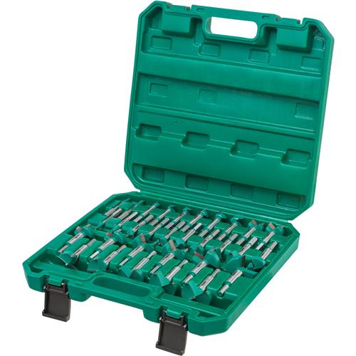 Image for Grizzly PRO T33697 - 31 Pc. Tungsten Carbide Hex Shank Forstner Bit Set, 1/4" - 2-1/8"