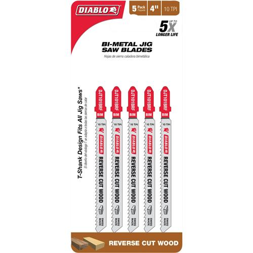 Image for Diablo T33795 - Reverse Teeth Bi-Metal Jigsaw Blade, 5 Pk.