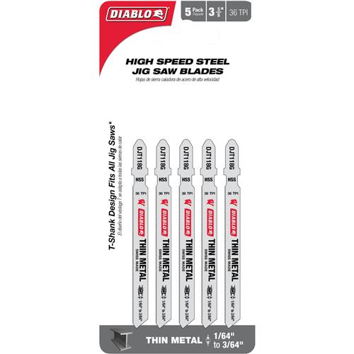 Image for Diablo T33801 - Metal Cutting Jigsaw Blades, 5 Pk.