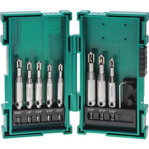 Image for Grizzly PRO T34203 - 8-PC M2 HSS TiN Coated Hinge Bit Set